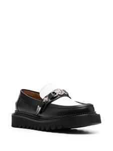 Toga Virilis Tweekleurige loafers - AJ1253 - BLACK WHITE HARD LEATHER