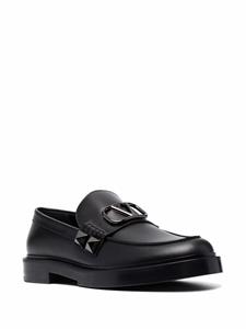 Valentino Leren loafers - Zwart
