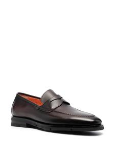 Santoni Leren loafers - Bruin