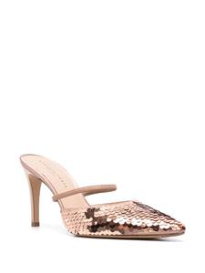 Roberto Festa 90mm sequin pointed mules - Beige