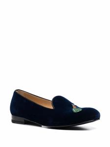 Scarosso Daisy fluwelen slippers - Blauw
