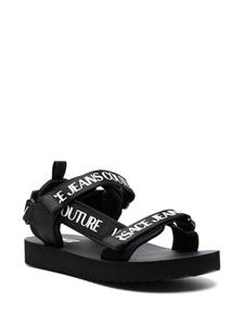 Versace logo-print flat sandals - 899 BLACK