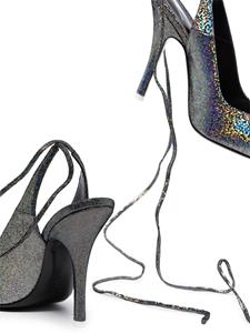 The Attico Venus pumps verfraaid met glitter - Zilver