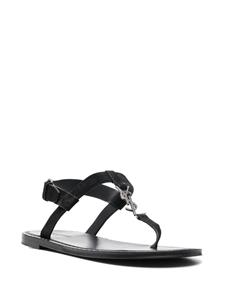 Saint Laurent Cassandra sandalen met logo-plakkaat - Zwart