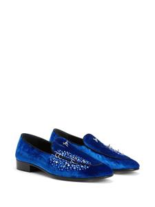 Giuseppe Zanotti Loafers met fluwelen-effect - Blauw