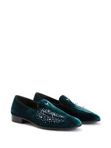 Giuseppe Zanotti Loafers met fluwelen-effect - Groen