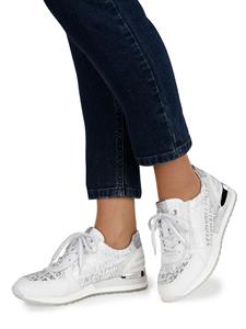 Remonte Sneaker met metallic opschriften  Wit/Zilverkleur