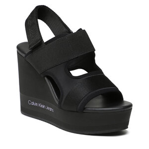 Calvin Klein Jeans Sandalen  - Wedge Sandal Webbing YW0YW01073 Black/Lavender Aura BEH