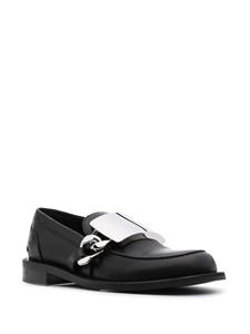 JW Anderson logo-engraved leather loafers - Zwart