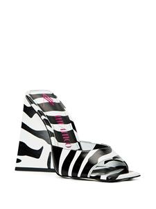 The Attico Devon muiltjes met zebraprint - Zwart