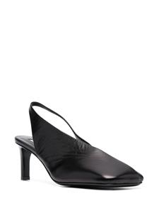 Jil Sander 75mm square-toe leather pumps - Zwart