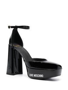 Love Moschino 120mm logo-print leather pumps - Zwart
