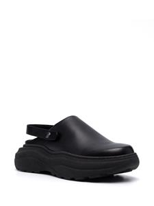 PHILEO PARIS Sabot faux-leather platform slippers - Zwart