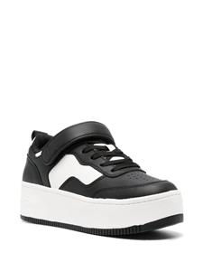 Tommy Jeans leather flatform sneakers - Zwart