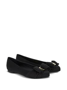 Ferragamo Ballerina's met strikdetail - Zwart