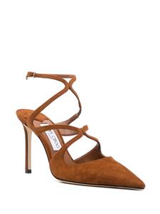 Jimmy Choo Azia 105mm pointed suede pumps - Bruin