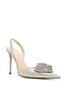 MACH & MACH heart-detail 105mm glitter pumps - Goud