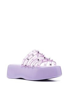 Jean Paul Gaultier Becky Punk Love studded flatform mules - Paars