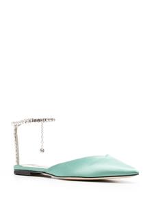 Jimmy Choo crystal-embellished ballerina shoes - Groen