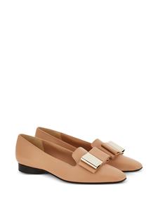 Ferragamo bow-detailing leather loafers - Beige