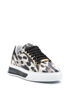 Roberto Cavalli leopard-print leather sneakers - Beige