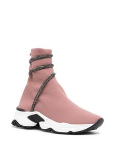 René Caovilla glitter-wrap sock-ankle sneakers - Roze