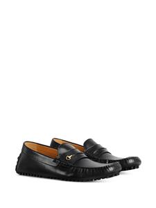 Gucci Horsebit leather square-toe loafers - Zwart