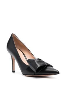 Gianvito Rossi 85mm bow-detail leather pumps - Zwart