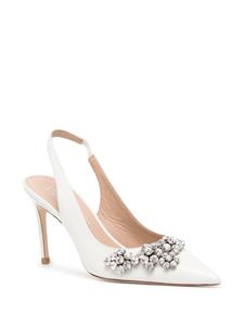 Stuart Weitzman Stuart Crystal Fleur slingback pumps - Wit