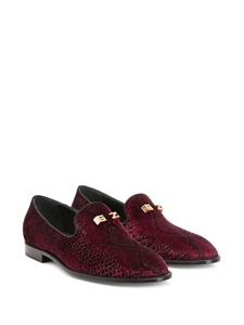 Giuseppe Zanotti Jareth loafers met slangenhuid-effect - Rood