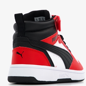 Puma Rebound V6 Mid jongens sneakers rood/zwart
