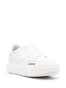 Love Moschino low-top leather sneakers - Wit