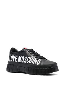Love Moschino Sneakers met logoprint - Zwart