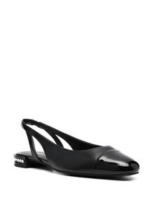 Stuart Weitzman Crystal Slingback leather ballerina shoes - Zwart
