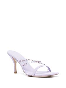 Stuart Weitzman 85mm crystal-embellished leather mules - Paars