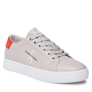 Calvin Klein Jeans Sneakers  - Classic Cupsole Laceup Low Lth YM0YM00491 Eggshell/Cherry Tomato ACF