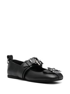 JW Anderson buckle-detail leather ballerina shoes - Zwart