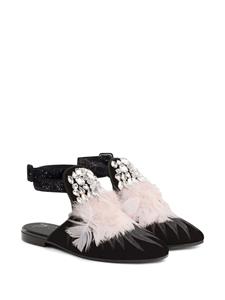 Giuseppe Zanotti Gioia crystal-embellished flat sandals - Zwart