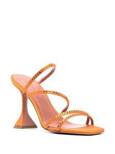 Amina Muaddi Nima sandalen verfraaid met kristallen - Oranje