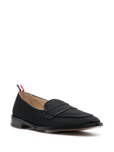 Thom Browne VARSITY PENNY LOAFER W/ FLEXIBLE LEATHER SOLE IN GROSGRAIN FABRIC - Zwart