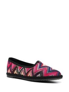 Missoni zigzag-woven ballerina shoes - Roze