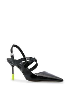 MSGM 95mm pointed leather pumps - Zwart