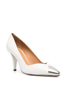 ISABEL MARANT Palda 85mm metal-toecap leather pumps - Wit