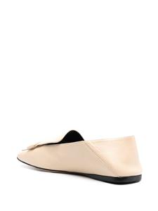 Sergio Rossi square-toe leather loafers - Beige