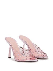 Pīferi Tiana 100mm crystal-embellished mules - Roze