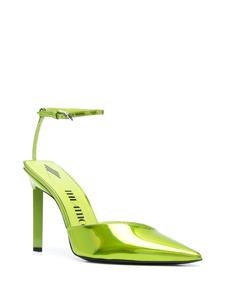 The Attico Perine 120mm faux-leather slingback pumps - Groen