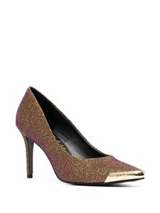 Versace 90mm contrast-toe glittered pumps - Goud