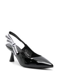 Karl Lagerfeld 75mm logo-strap leather pumps - Zwart