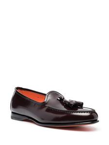 Santoni Andrea tassel-detail leather loafers - Rood