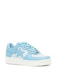 A BATHING APE logo-patch leather sneakers - Blauw